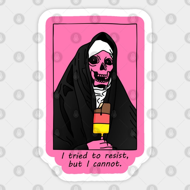 Nun & The Popsicle Temptation Sticker by sadpanda